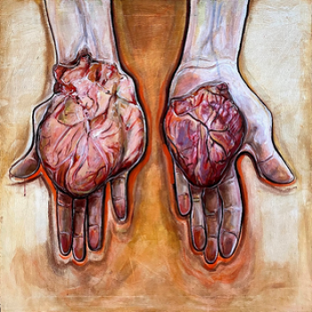 Painting of two hearts