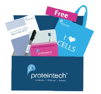 Box showing pen, bags and kit available for free